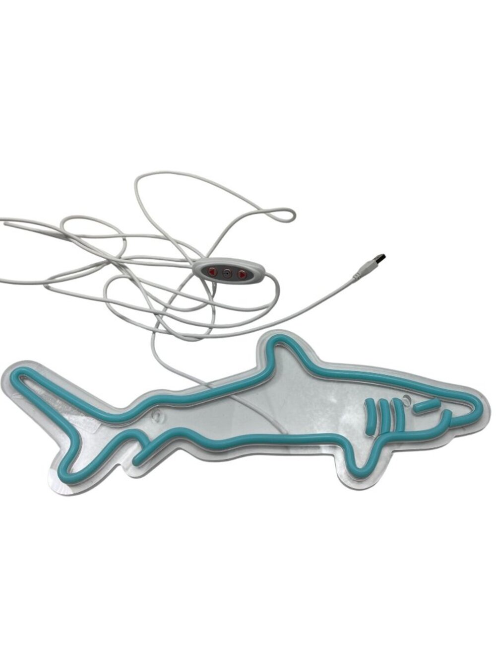 Shark-Shaped Neon Light Wall Decor With Remote Control & USB Powered 74k